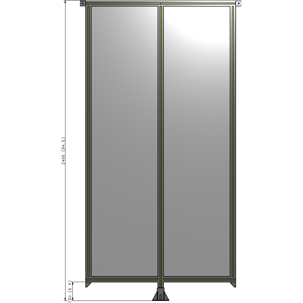 B7-2400-1200-0150-TYPFK DOUBLE PANEL-LEG IN CENTER AND TIE PLATE CONNECTORS 2400MM X 1200MM 1/4" POLYCARBONATE, AS KIT