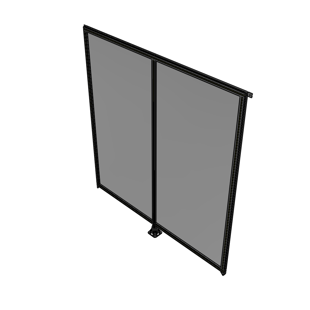 B7-2400-2200-0150-TYPFA DOUBLE PANEL-LEG IN CENTER AND TIE PLATE CONNECTORS 2400MM X 2200MM 1/4" POLYCARB, ASSEMBLED