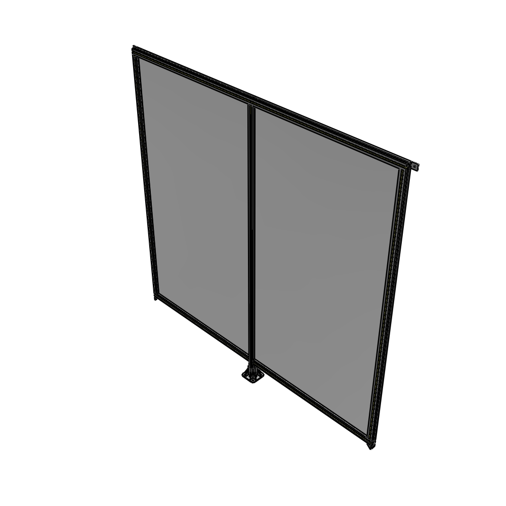 B7-2400-2400-0150-TYPFA DOUBLE PANEL-LEG IN CENTER AND TIE PLATE CONNECTORS 2400MM X 2400MM 1/4" POLYCARB, ASSEMBLED