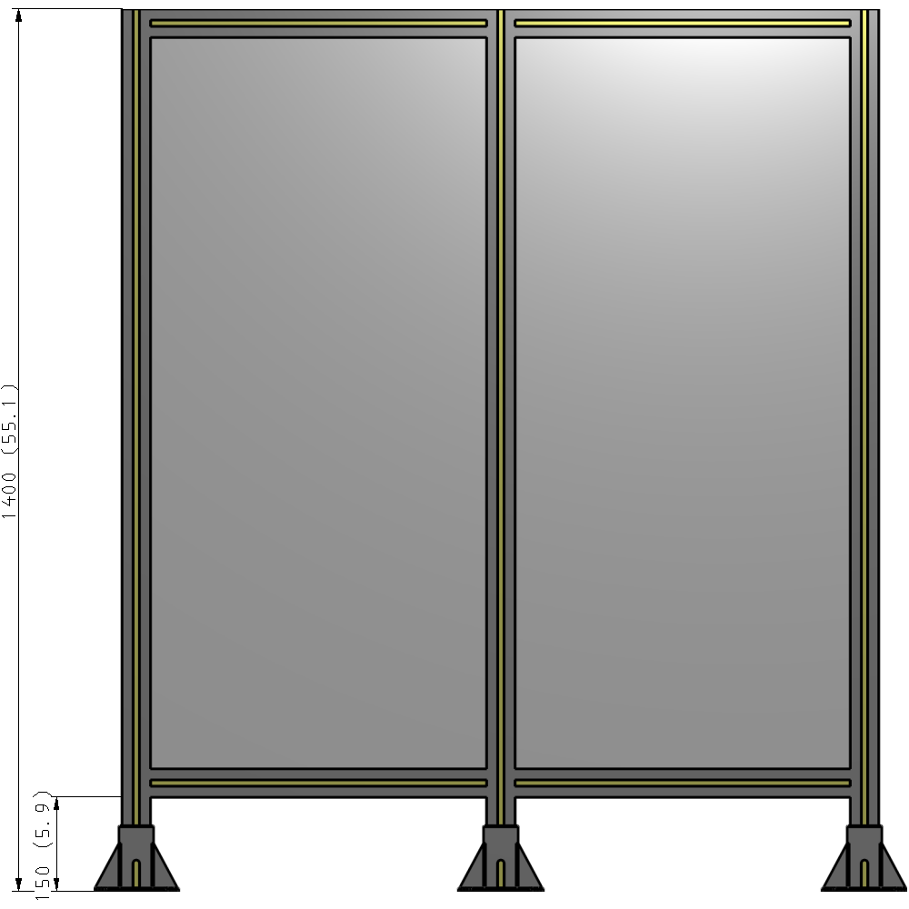 B8-1400-1200-0150-ZYPFK DOUBLE PANEL-3 LEGS 1400MM X 1200MM 1/4" POLYCARBONATE, AS A KIT