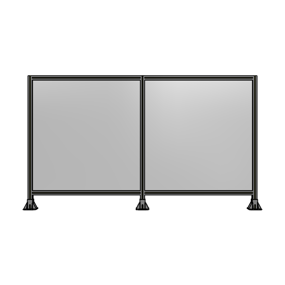B8-1400-2400-0150-ZYPFA DOUBLE PANEL-3 LEGS  1400MM X 1800MM  1/4" POLYCARBONATE, FULLY ASSEMBLED
