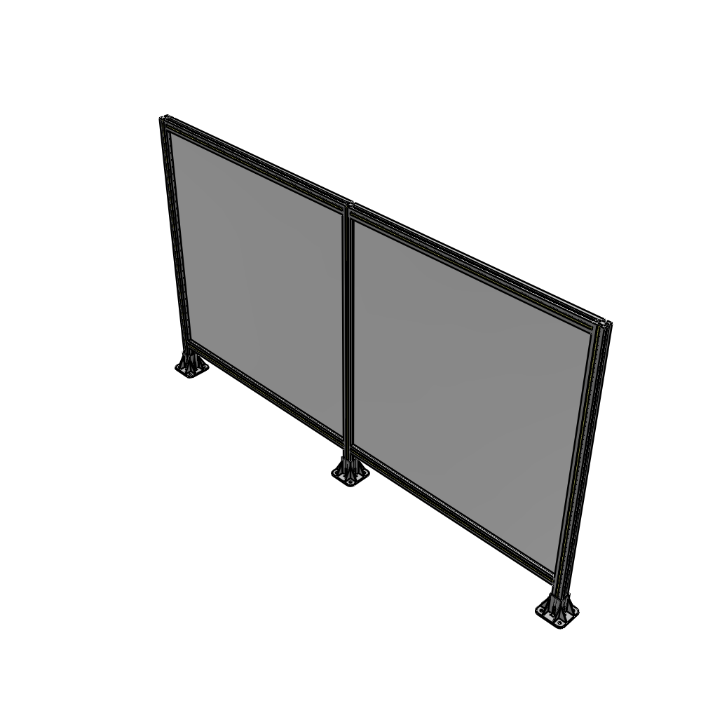 B8-1400-2400-0150-ZYPFA DOUBLE PANEL-3 LEGS  1400MM X 1800MM  1/4" POLYCARBONATE, FULLY ASSEMBLED
