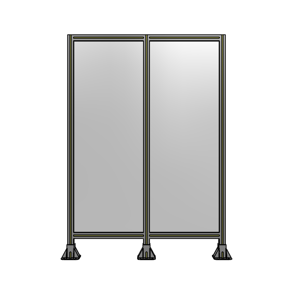 B8-1700-1200-0150-ZYPFA DOUBLE PANEL-3 LEGS  1700MM X 1200MM  1/4" POLYCARBONATE, FULLY ASSEMBLED
