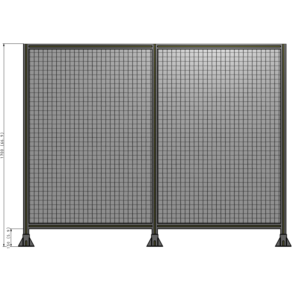 B8-1700-2200-0150-ZYMFK DOUBLE PANEL-3 LEGS 1700MM X 2200MM 1" MESH, AS A KIT
