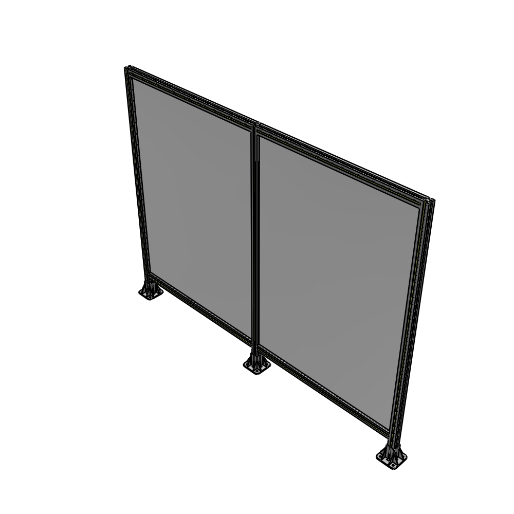 B8-1700-2200-0150-ZYPFA DOUBLE PANEL-3 LEGS  1700MM X 2200MM  1/4" POLYCARBONATE, FULLY ASSEMBLED
