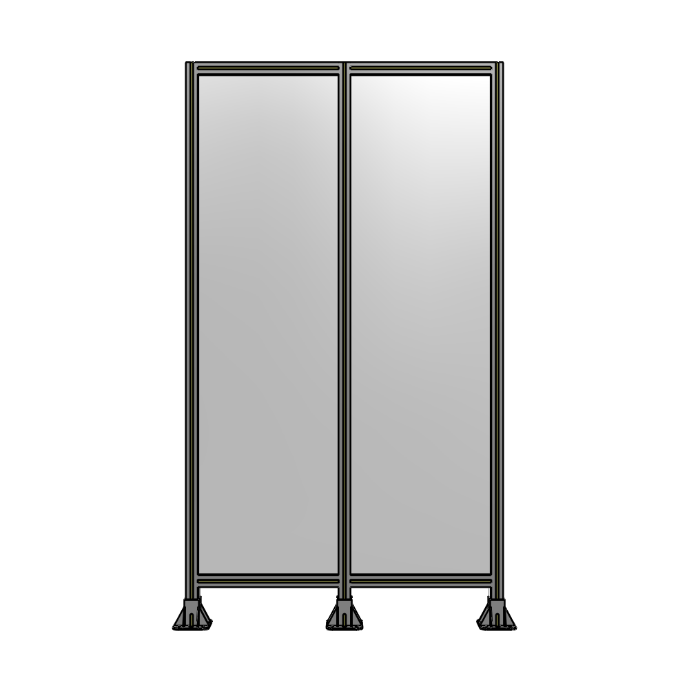 B8-2135-1200-0150-ZYPFA DOUBLE PANEL-3 LEGS  2135MM X 1200MM  1/4" POLYCARBONATE, FULLY ASSEMBLED