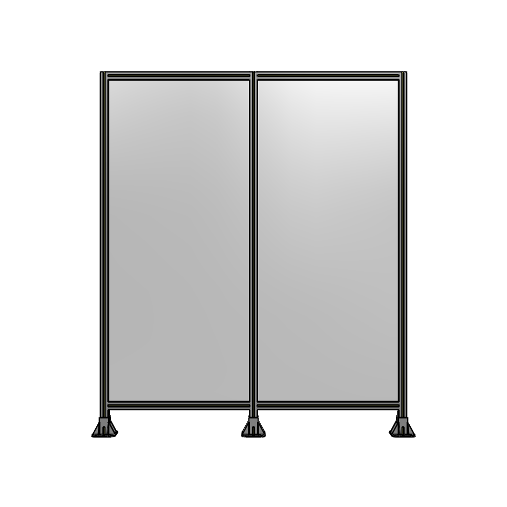 B8-2135-1800-0150-ZYPFA DOUBLE PANEL-3 LEGS  2135MM X 1800MM  1/4" POLYCARBONATE, FULLY ASSEMBLED