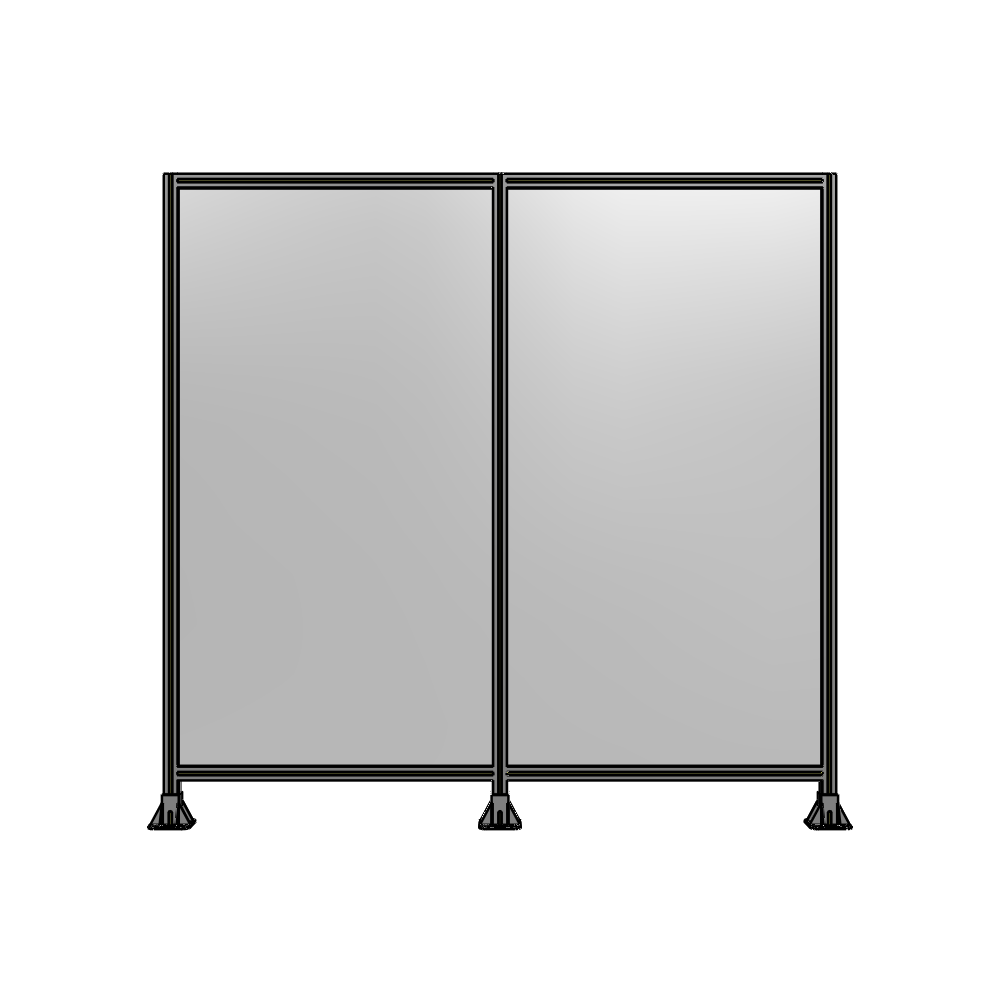 B8-2135-2200-0150-ZYPFA DOUBLE PANEL-3 LEGS  2135MM X 2200MM  1/4" POLYCARBONATE, FULLY ASSEMBLED