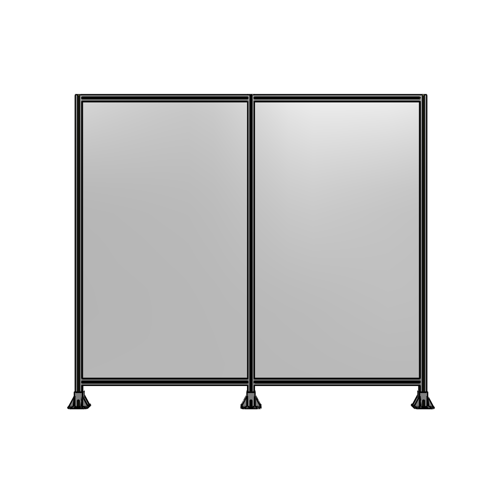 B8-2135-2400-0150-ZYPFA DOUBLE PANEL-3 LEGS  2135MM X 2400MM  1/4" POLYCARBONATE, FULLY ASSEMBLED