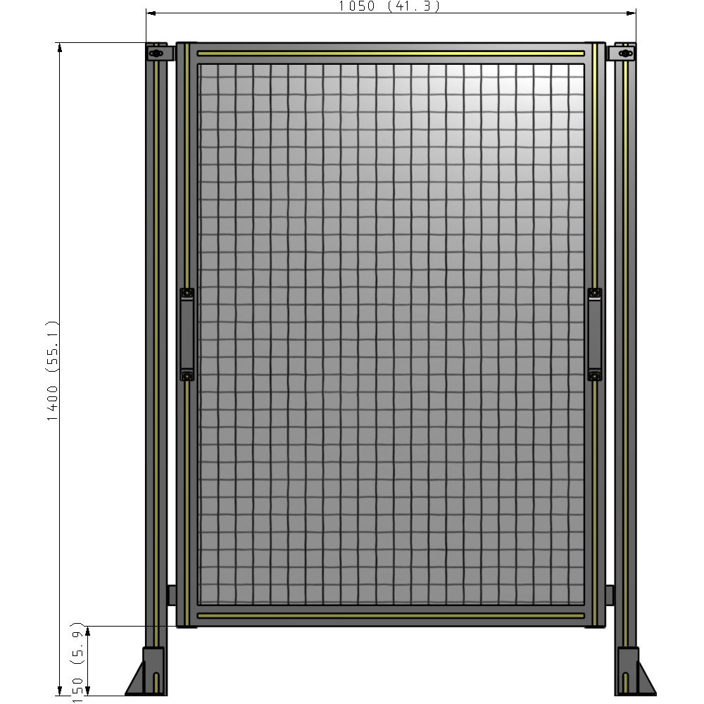 E3-1400-1050-0150-GYMTA SINGLE REMOVABLE PANEL WITH LEGS 1400MM X 1050MM 1" MESH, FULLY ASSEMBLED