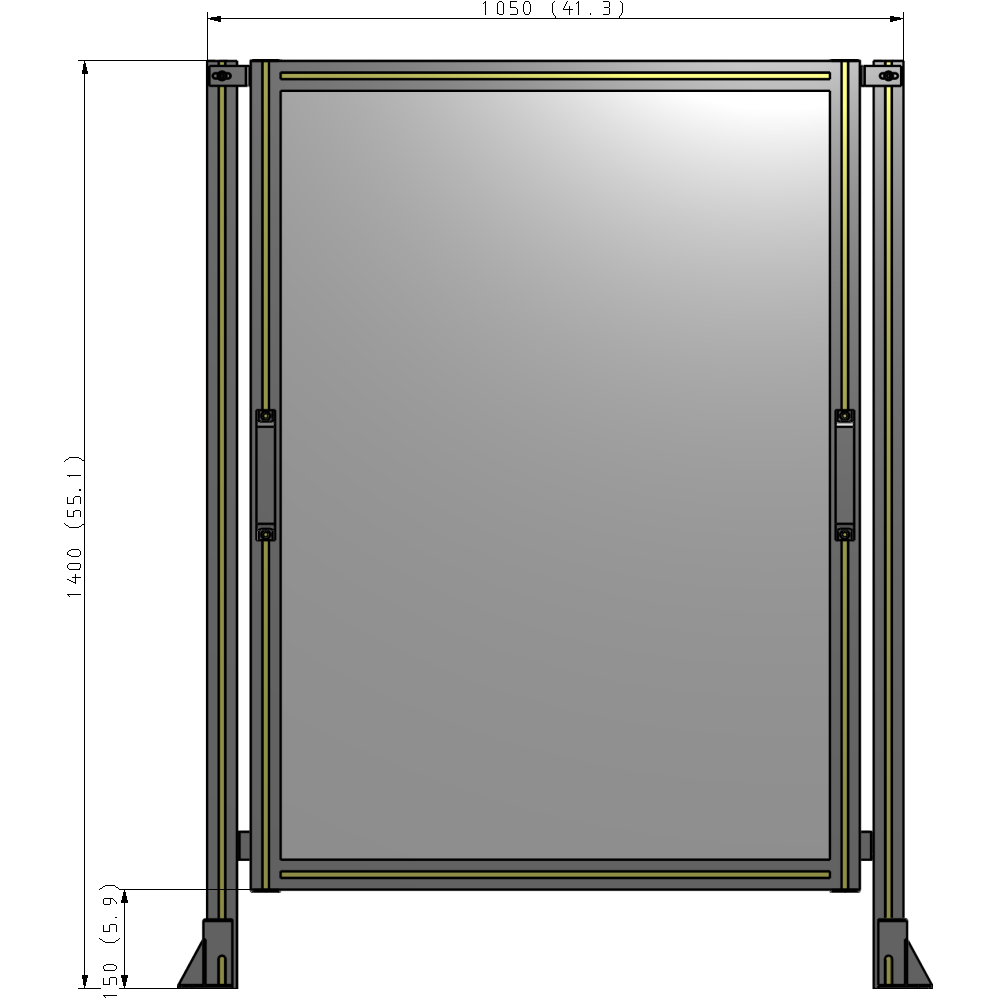 E3-1400-1050-0150-GYPTK SINGLE REMOVABLE PANEL WITH LEGS 1400MM X 1050MM 1/4" POLYCARBONATE, AS A KIT