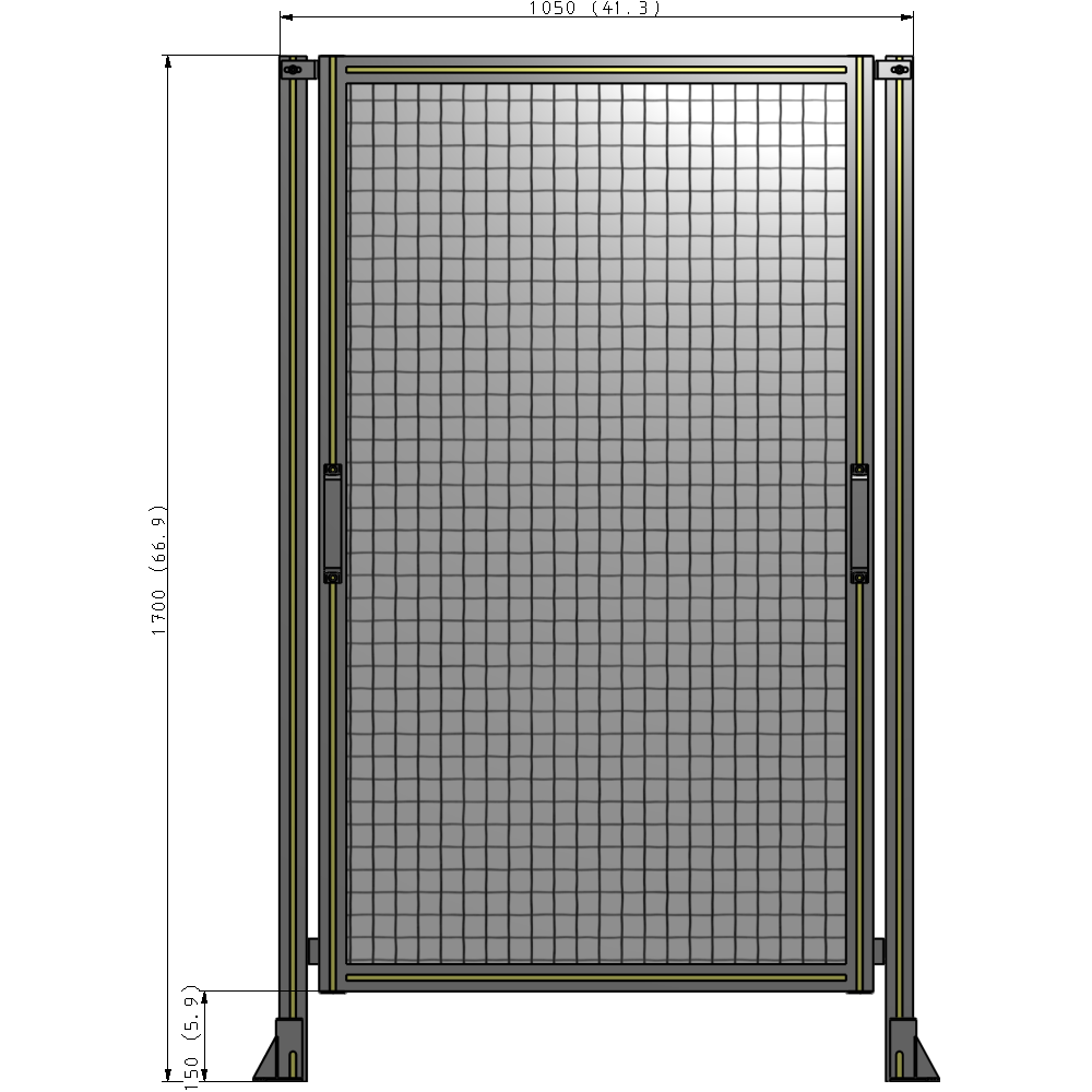 E3-1700-1050-0150-GYMTK SINGLE REMOVABLE PANEL WITH LEGS 1700MM X 1050MM 1" MESH, AS A KIT