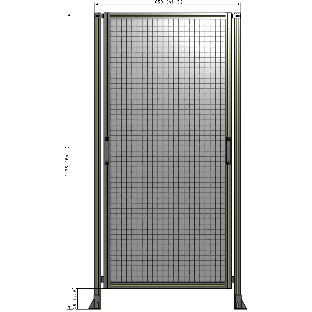 E3-2135-1050-0150-GYMTK SINGLE REMOVABLE PANEL WITH LEGS 2135MM X 1050MM 1" MESH, FULLY ASSEMBLED
