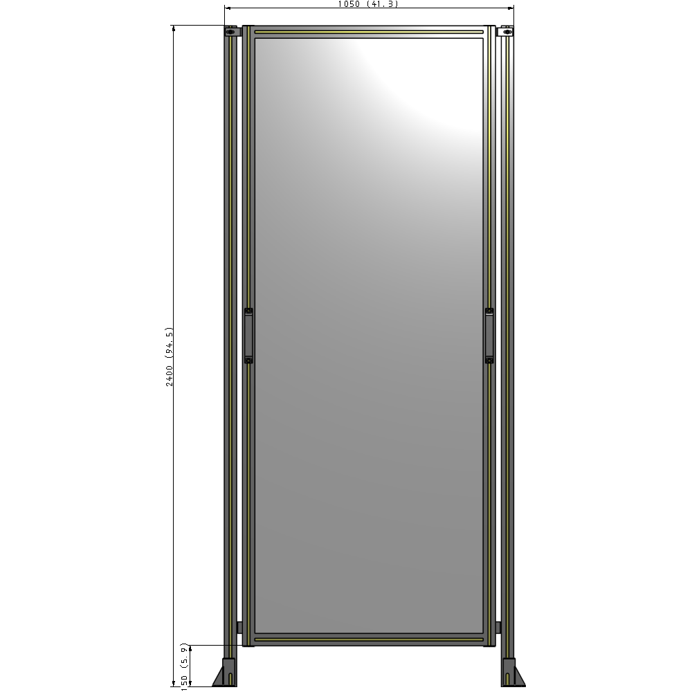 E3-2400-1050-0150-GYPTK SINGLE REMOVABLE PANEL WITH LEGS 2400MM X 1050MM 1/4" POLYCARBONATEONATE, AS A KIT