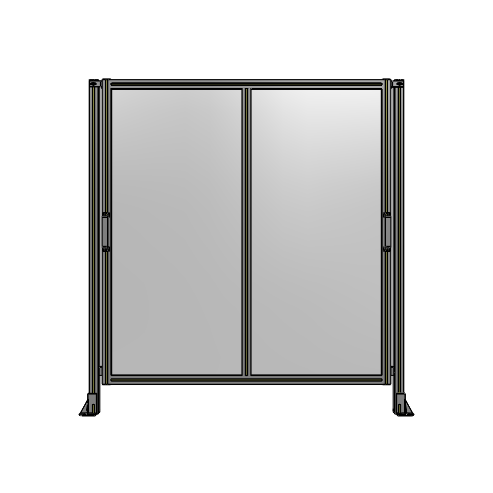 E4-1700-1600-0150-GYPTA DOUBLE REMOVABLE PANEL WITH LEGS  1700MM X 1600MM 1/4" POLYCARBONATE, FULLY ASSEMBLED