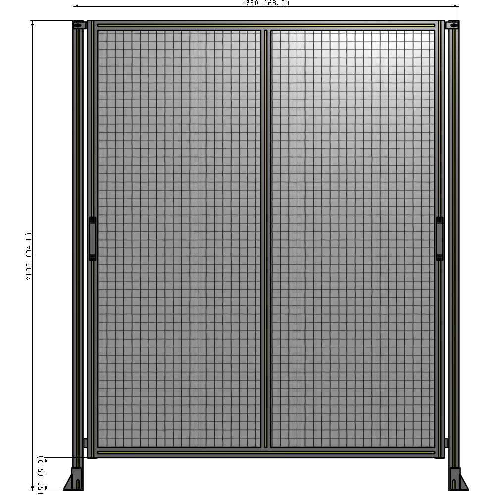 E4-2135-1750-0150-GYMTA DOUBLE REMOVABLE PANEL WITH LEGS  2135MM X 1750MM 1" MESH, FULLY ASSEMBLED