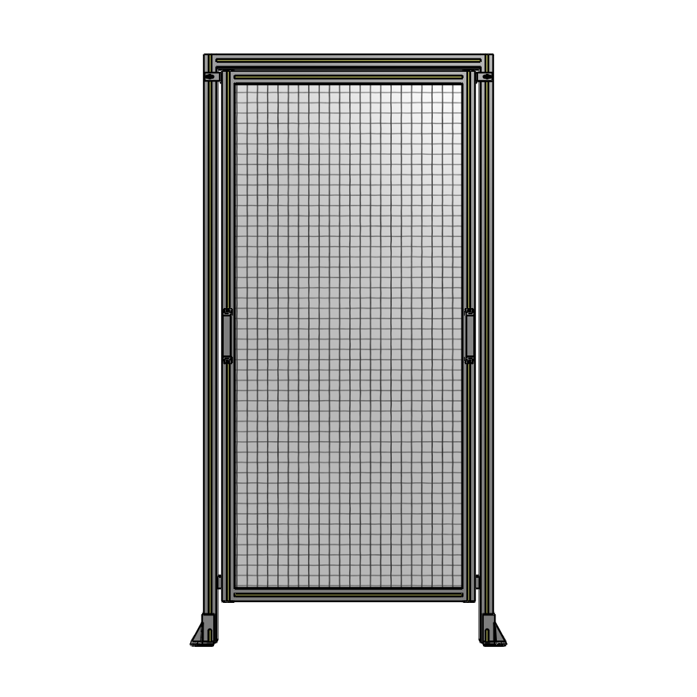 E5-2135-1050-0150-GYMTA SINGLE REMOVABLE PANEL WITH LEGS AND A HEADER 2135MM X 1050MM 1" MESH, FULLY ASSEMBLED