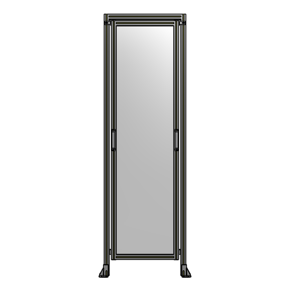 E5-2400-0750-0150-GYPTA SINGLE REMOVABLE PANEL WITH LEGS AND A HEADER  2400MM X 750MM 1/4" POLYCARBONATE, FULLY ASSEMBLED