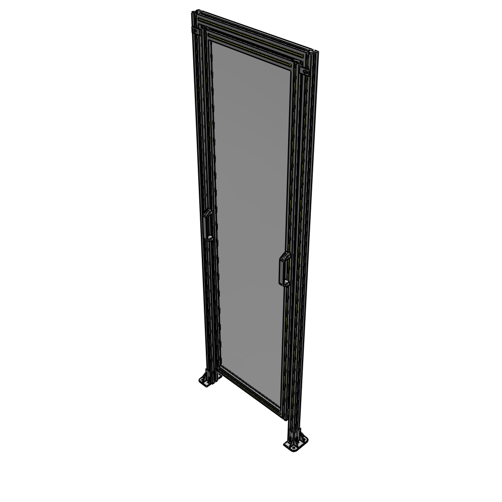 E5-2400-0750-0150-GYPTA SINGLE REMOVABLE PANEL WITH LEGS AND A HEADER  2400MM X 750MM 1/4" POLYCARBONATE, FULLY ASSEMBLED