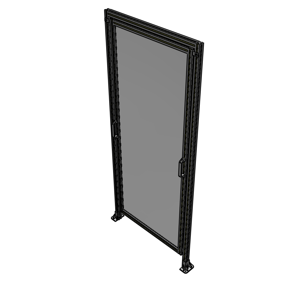 E5-2400-1050-0150-GYPTA SINGLE REMOVABLE PANEL WITH LEGS AND A HEADER  2400MM X 1050MM 1/4" POLYCARBONATE, FULLY ASSEMBLED