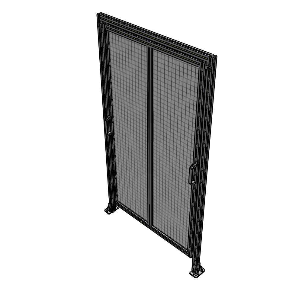 E6-2135-1200-0150-GYMTA DOUBLE REMOVABLE PANEL WITH LEGS AND A HEADER 2135MM X 1200MM 1" MESH, FULLY ASSEMBLED