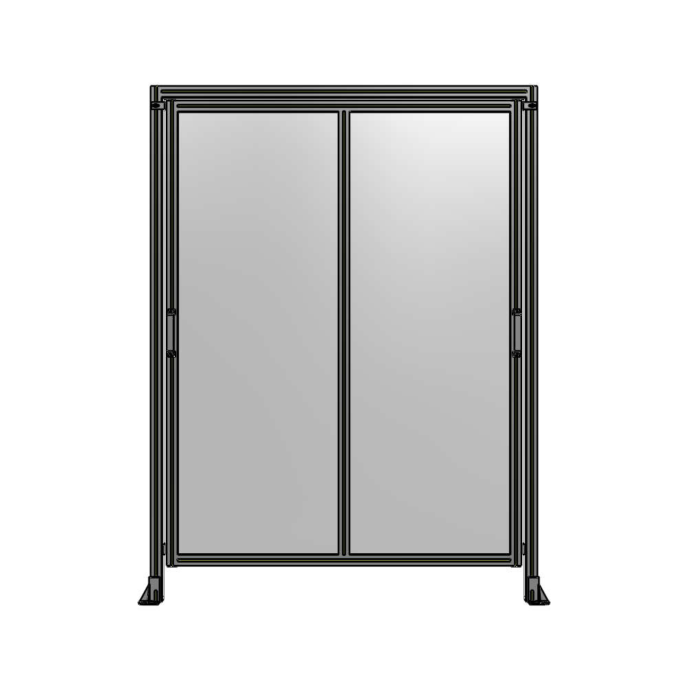 E6-2135-1600-0150-GYPTA DOUBLE REMOVABLE PANEL WITH LEGS AND A HEADER 2135MM X 1600MM 1/4" POLYCARBONATE, FULLY ASSEMBLED