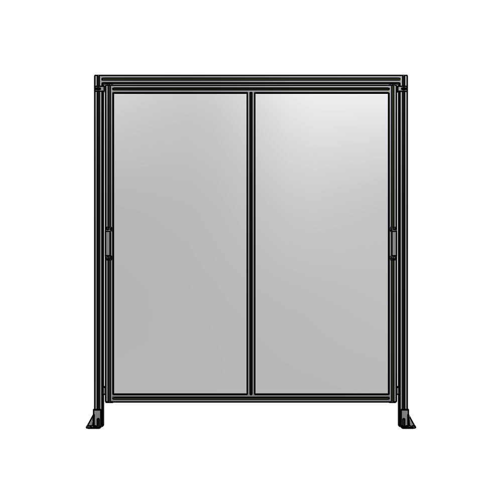 E6-2135-1900-0150-GYPTA DOUBLE REMOVABLE PANEL WITH LEGS AND A HEADER 2135MM X 1900MM 1/4" POLYCARBONATE, FULLY ASSEMBLED