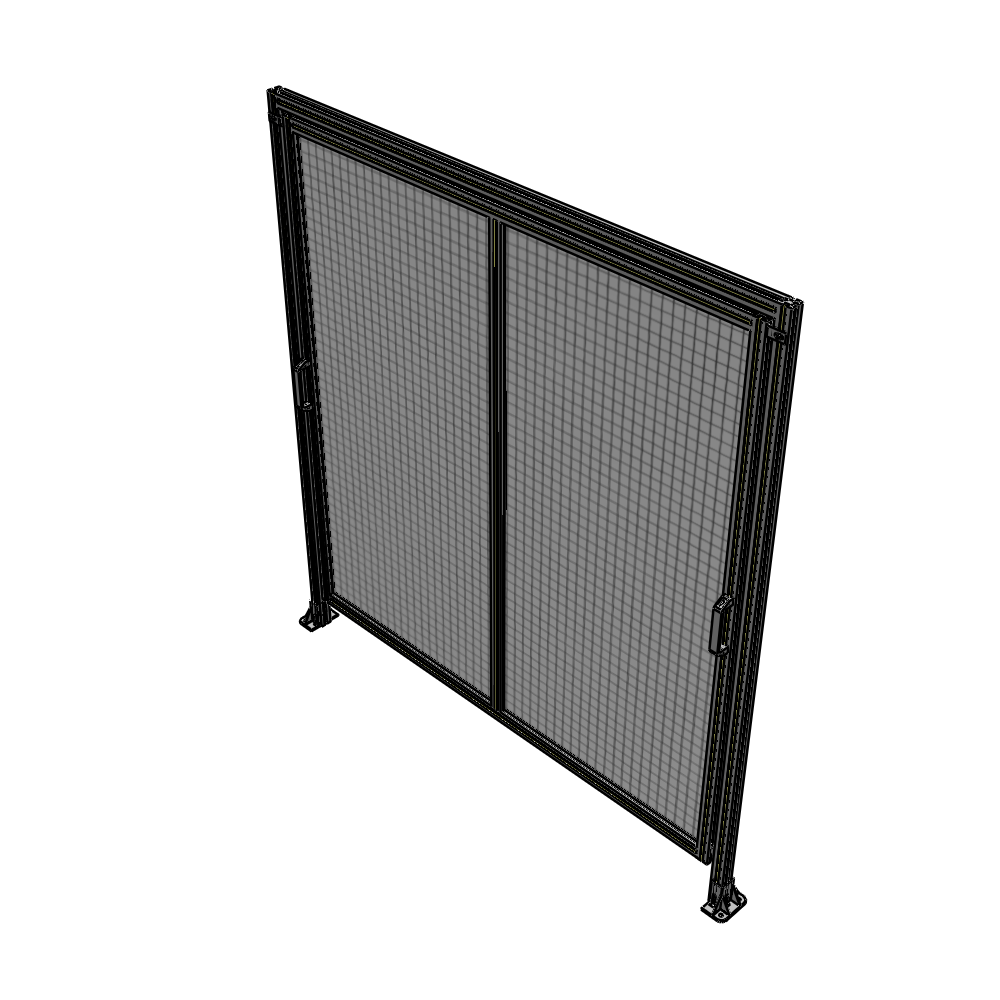 E6-2135-2000-0150-GYMTA DOUBLE REMOVABLE PANEL WITH LEGS AND A HEADER  2135MM X 2000MM 1" MESH, FULLY ASSEMBLED