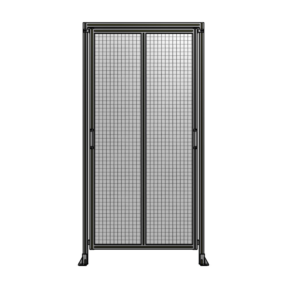 E6-2400-1200-0150-GYMTA DOUBLE REMOVABLE PANEL WITH LEGS AND A HEADER 2400MM X 1200MM 1" MESH, FULLY ASSEMBLED