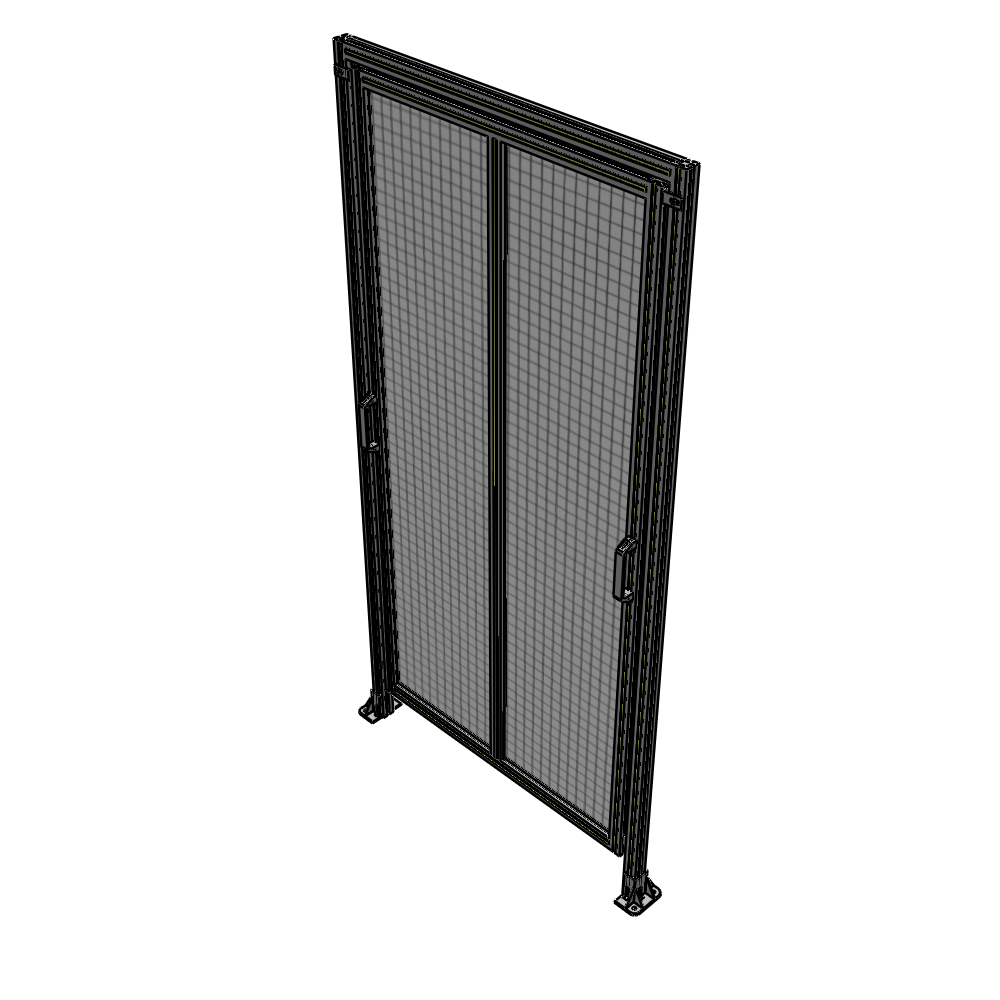 E6-2400-1200-0150-GYMTA DOUBLE REMOVABLE PANEL WITH LEGS AND A HEADER 2400MM X 1200MM 1" MESH, FULLY ASSEMBLED