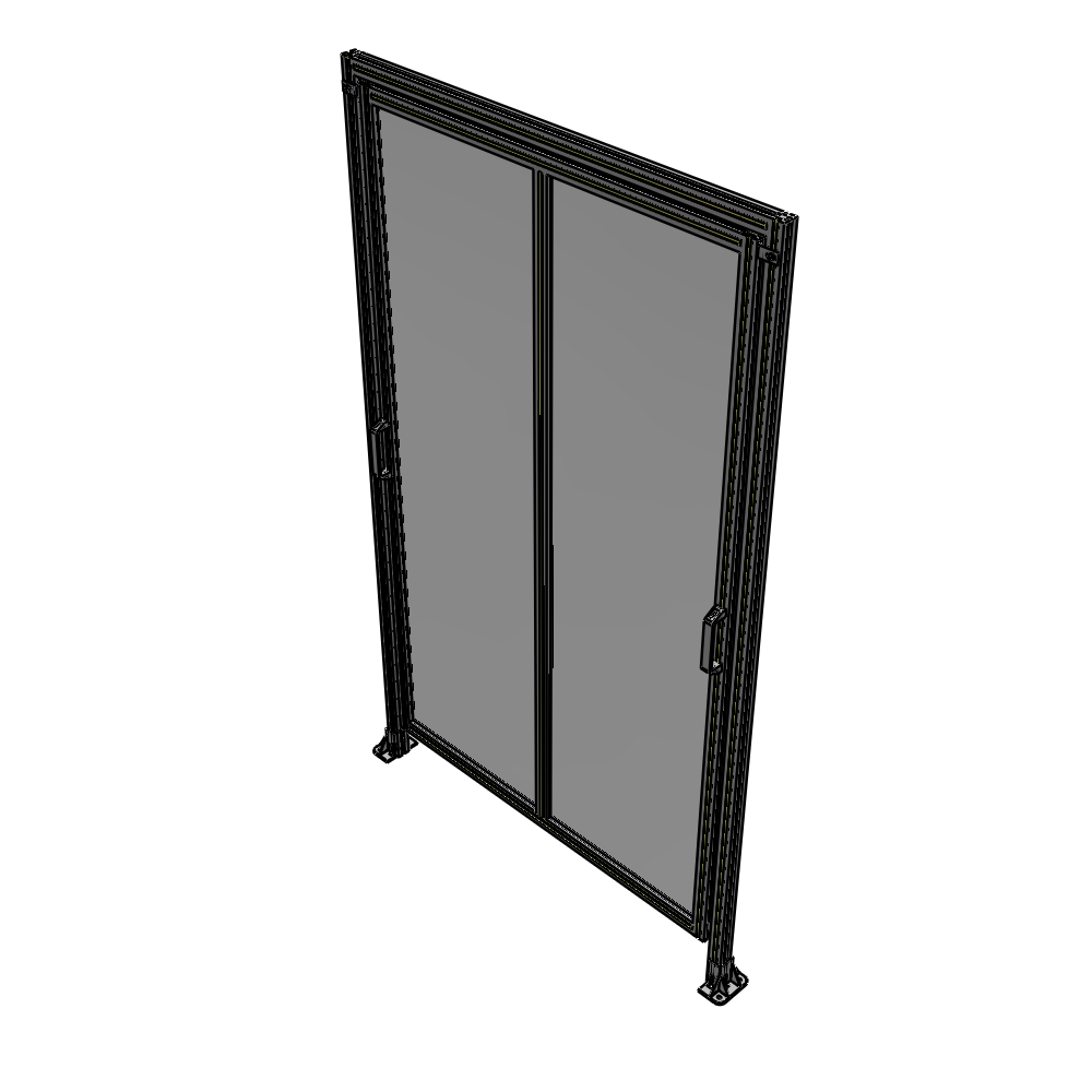 E6-2400-1450-0150-GYPTA DOUBLE REMOVABLE PANEL WITH LEGS AND A HEADER 2400MM X 1450MM 1/4" POLYCARBONATE, FULLY ASSEMBLED
