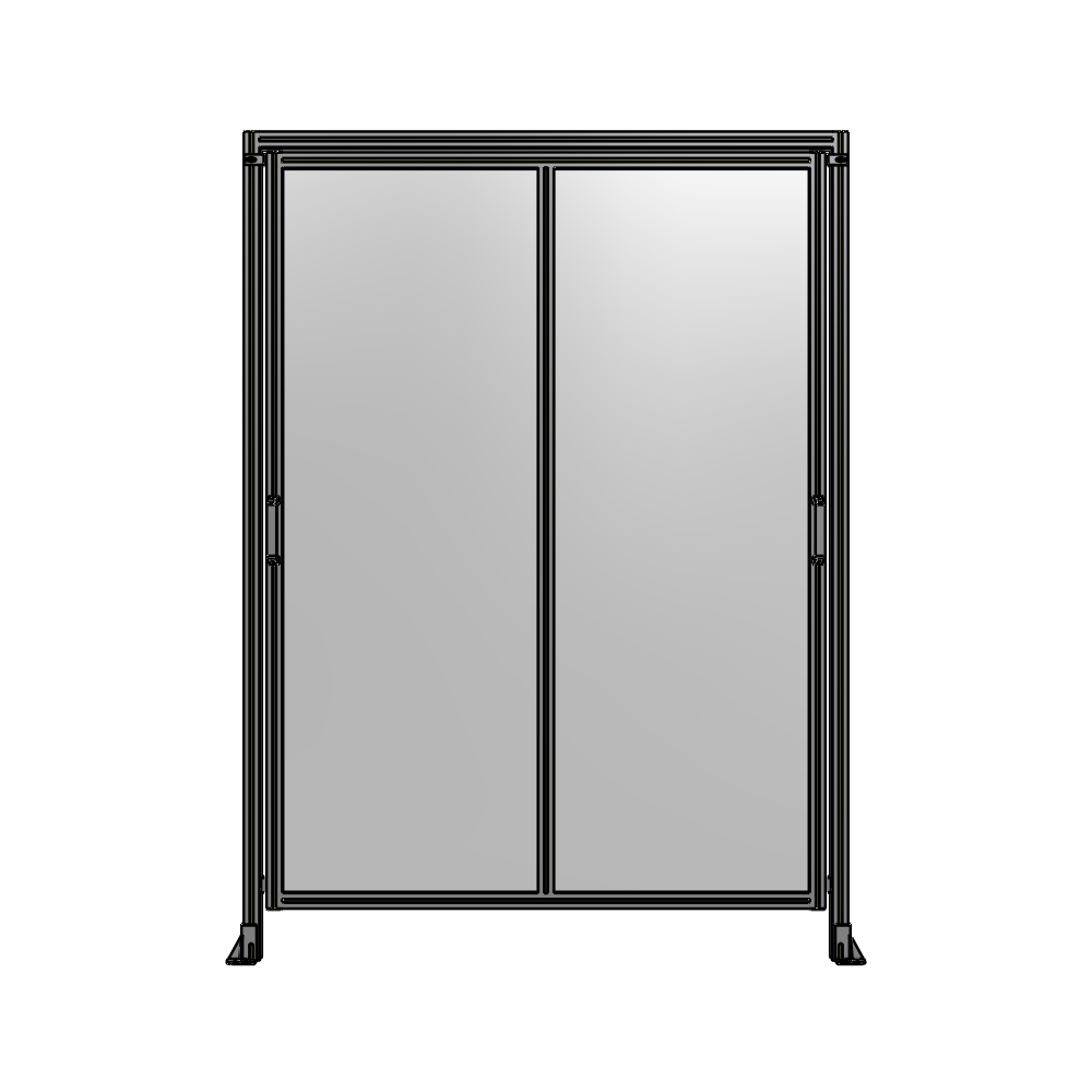 E6-2400-1750-0150-GYPTA DOUBLE REMOVABLE PANEL WITH LEGS AND A HEADER  2400MM X 1750MM 1/4" POLYCARBONATE, FULLY ASSEMBLED
