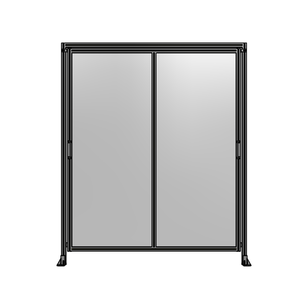 E6-2400-2000-0150-GYPTA DOUBLE REMOVABLE PANEL WITH LEGS AND A HEADER 2400MM X 2000MM 1/4" POLYCARBONATE, FULLY ASSEMBLED