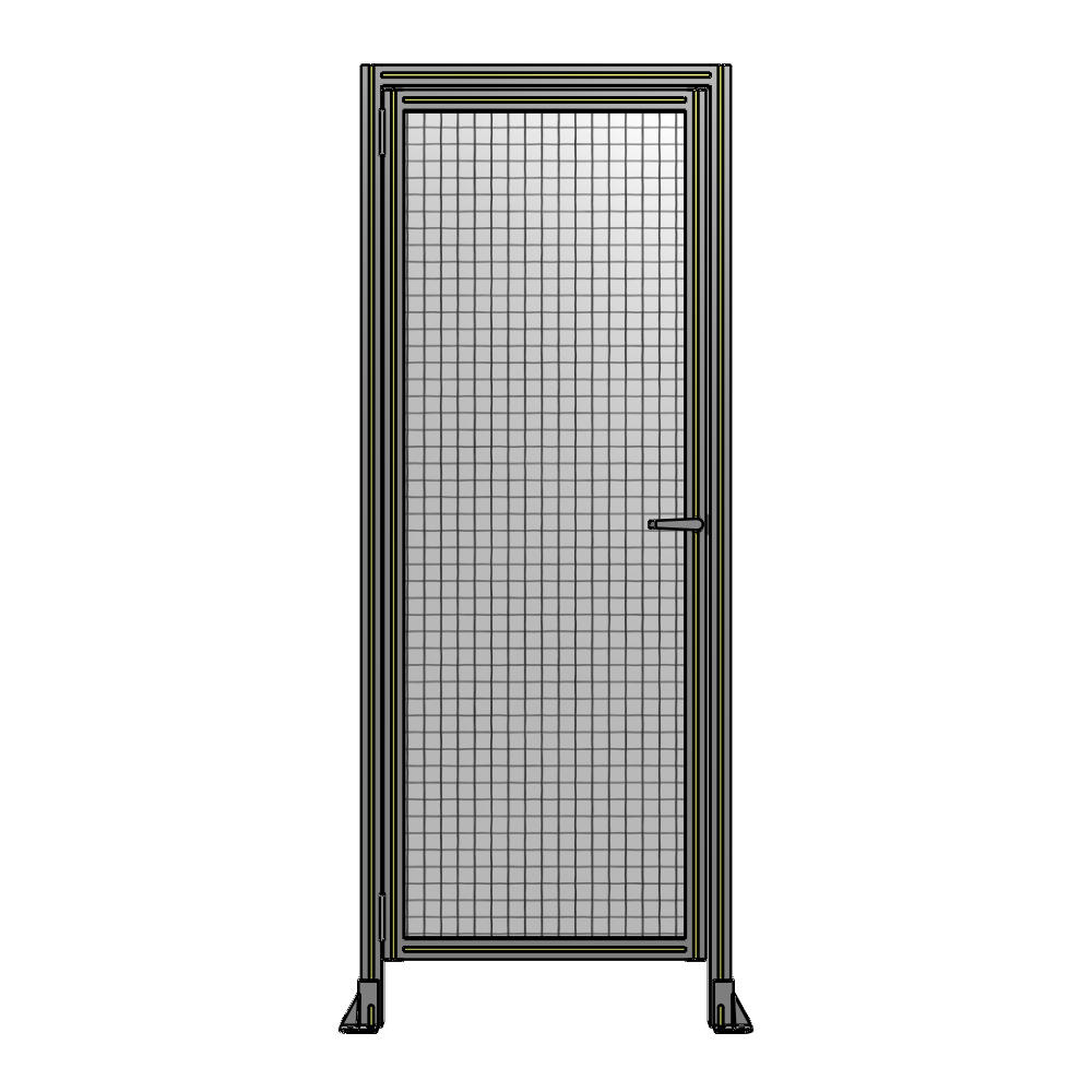 G1-2135-0820-0150-EYMTA DOOR WITH HEADER, HANDLE WITH INTERNAL EGRESS ON RIGHT 2135MM X 820MM 1" MESH, FULLY ASSEMBLED