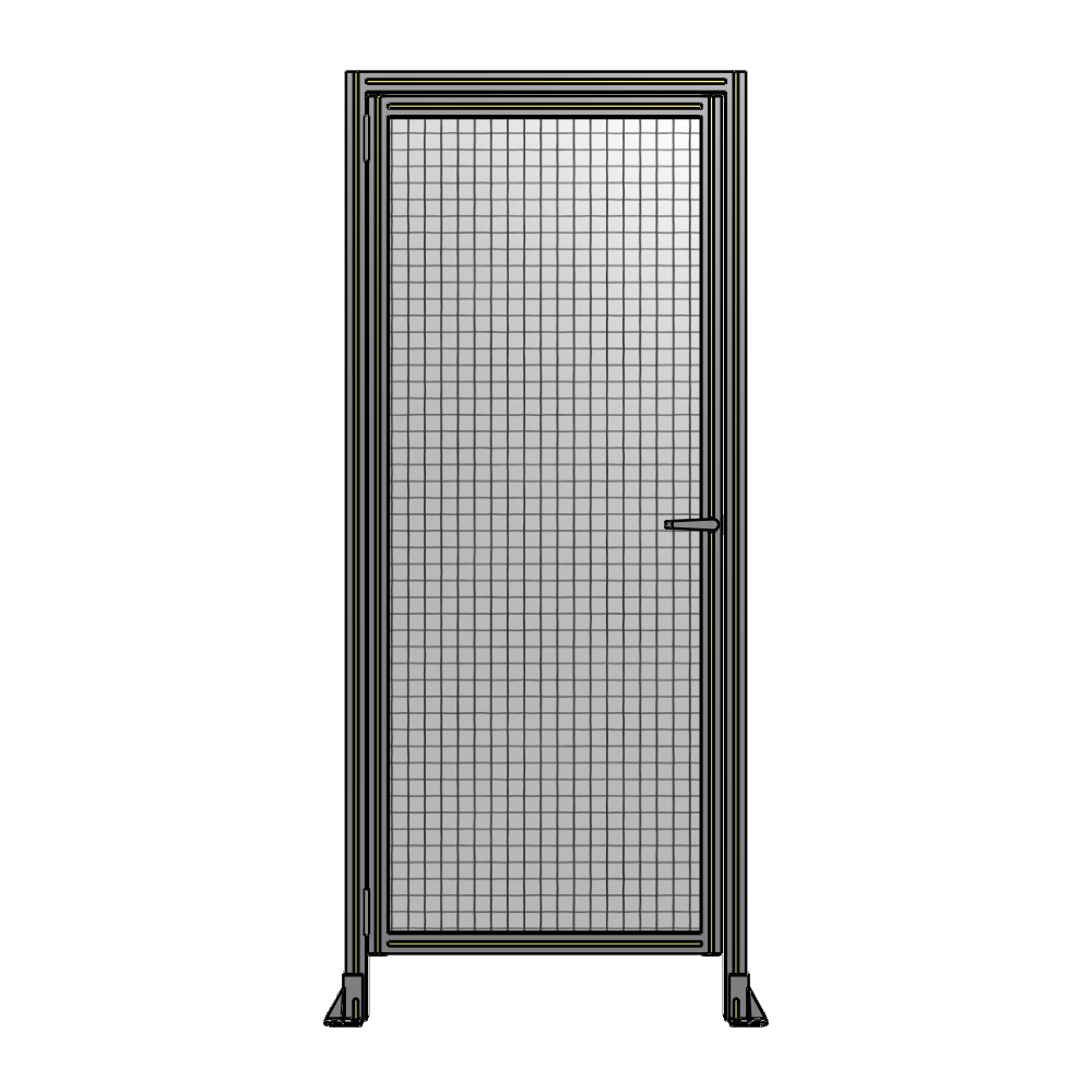G1-2135-0900-0150-EYMTK DOOR WITH HEADER, HANDLE WITH INTERNAL EGRESS ON RIGHT 2135MM X 900MM 1" MESH, AS A KIT