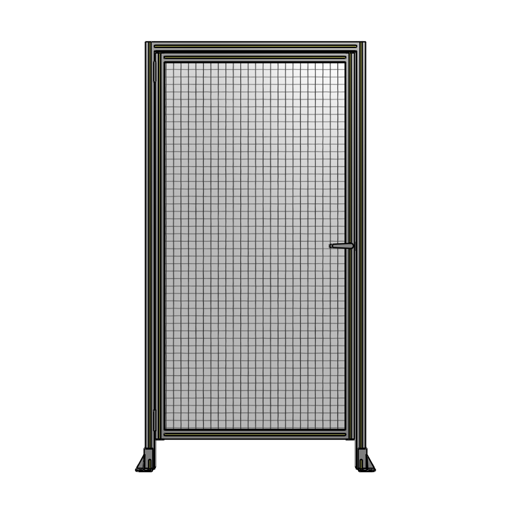 G1-2135-1100-0150-EYMTA DOOR WITH HEADER, HANDLE WITH INTERNAL EGRESS ON RIGHT 2135MM X 1100MM 1" MESH, FULLY ASSEMBLED