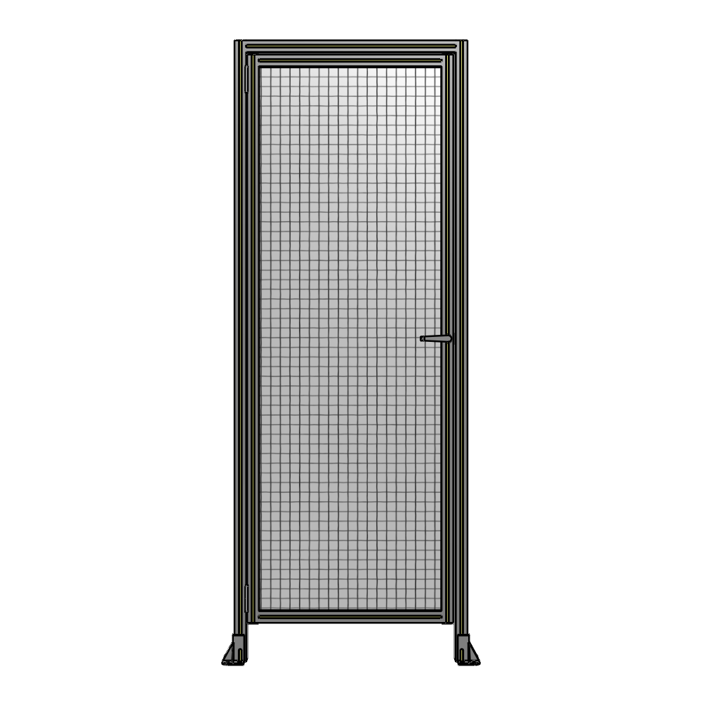G1-2400-0900-0150-EYMTA DOOR WITH HEADER, HANDLE WITH INTERNAL EGRESS ON RIGHT 2400MM X 900MM 1" MESH, ASSEMBLED