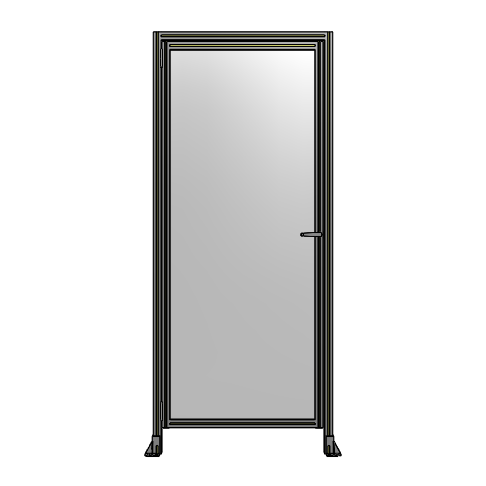 G1-2400-1020-0150-EYPTK DOOR WITH HEADER, HANDLE WITH INTERNAL EGRESS ON RIGHT 2400MM X 1020MM 1/4" POLYCARBONATE, AS A KIT