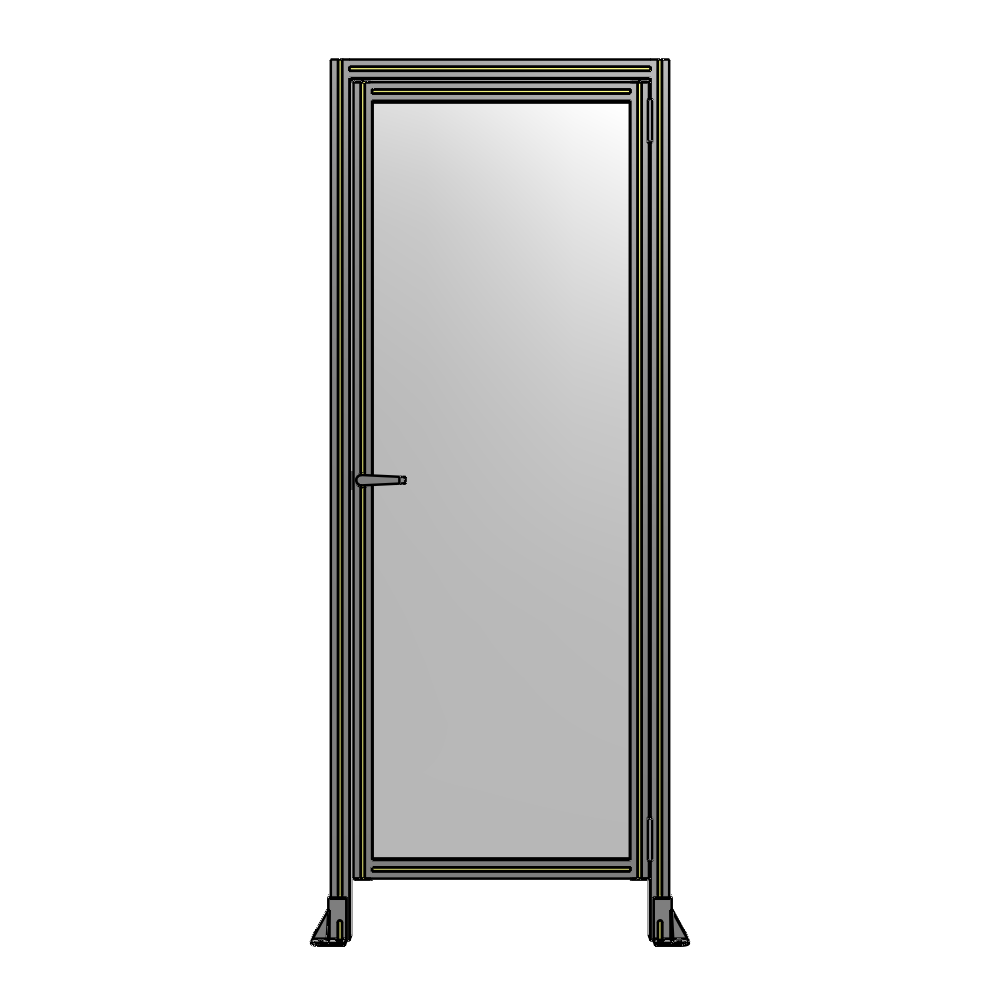 G2-2135-0820-0150-EYPTA DOOR WITH HEADER, HANDLE WITH INTERNAL EGRESS ON LEFT 2135MM X 820MM 1/4" POLYCARBONATE, ASSEMBLED