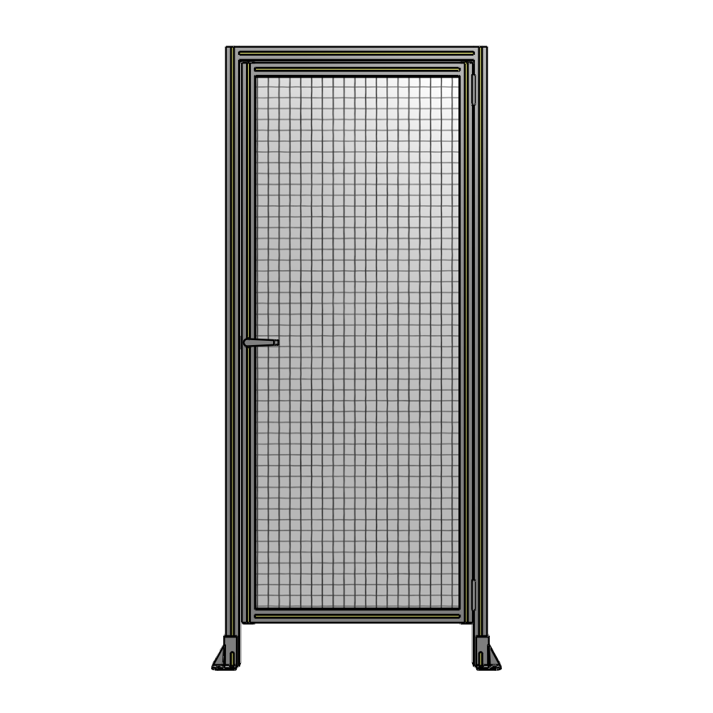 G2-2135-0900-0150-EYMTA DOOR WITH HEADER, HANDLE WITH INTERNAL EGRESS ON LEFT 2135MM X 900MM 1" MESH, FULLY ASSEMBLED