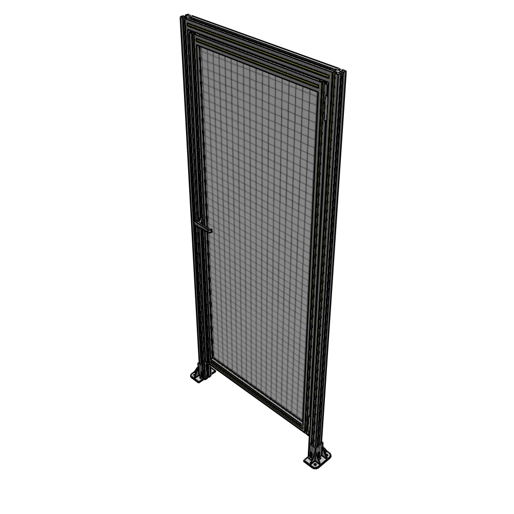 G2-2135-0900-0150-EYMTA DOOR WITH HEADER, HANDLE WITH INTERNAL EGRESS ON LEFT 2135MM X 900MM 1" MESH, FULLY ASSEMBLED