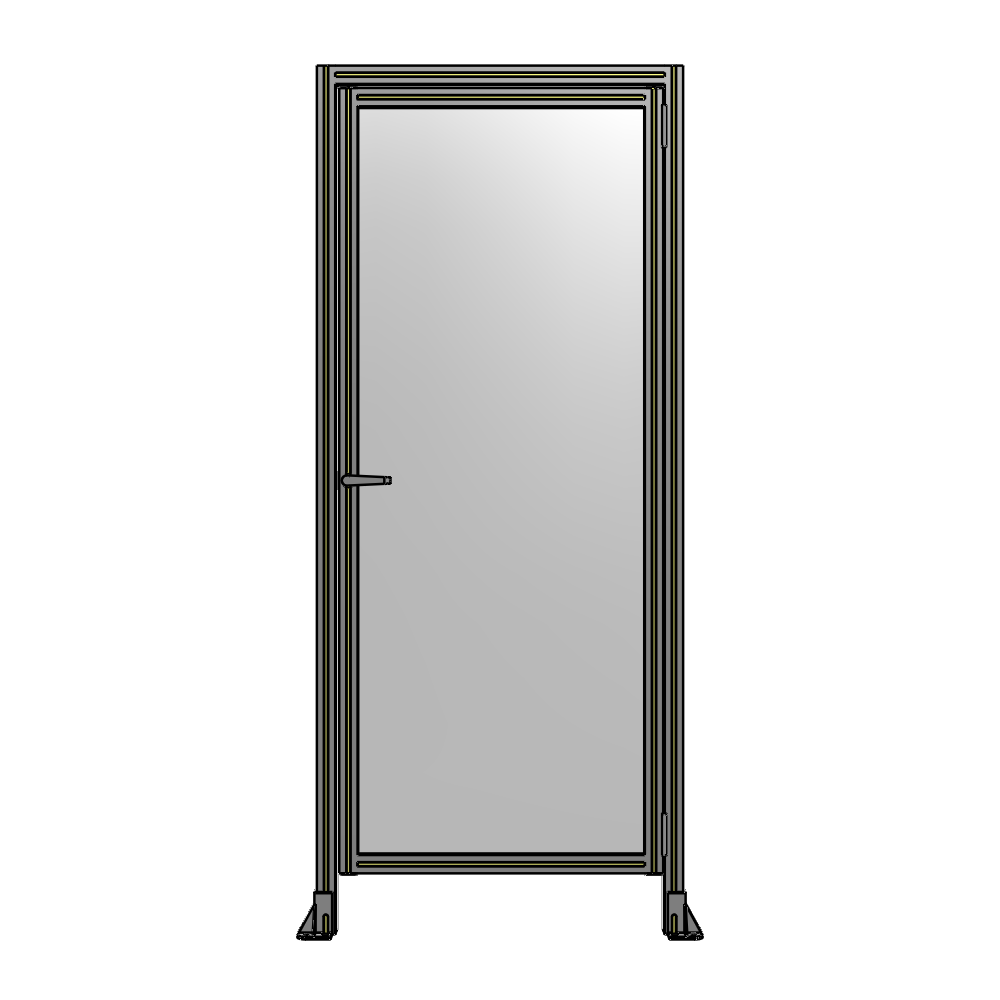 G2-2135-0900-0150-EYPTK DOOR WITH HEADER, HANDLE WITH INTERNAL EGRESS ON LEFT 2135MM X 900MM 1/4" POLYCARBONATE, AS A KIT