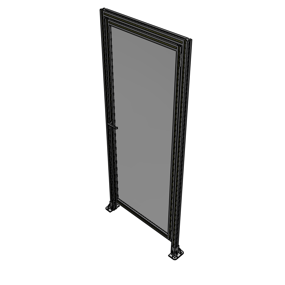 G2-2135-0900-0150-EYPTK DOOR WITH HEADER, HANDLE WITH INTERNAL EGRESS ON LEFT 2135MM X 900MM 1/4" POLYCARBONATE, AS A KIT