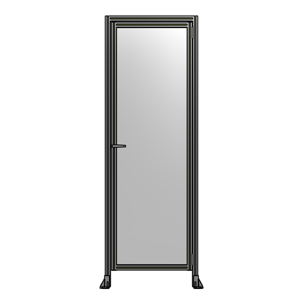G2-2400-0820-0150-EYPTA DOOR WITH HEADER, HANDLE WITH INTERNAL EGRESS ON LEFT 2400MM X 820MM 1/4" POLYCARBONATE, ASSEMBLED
