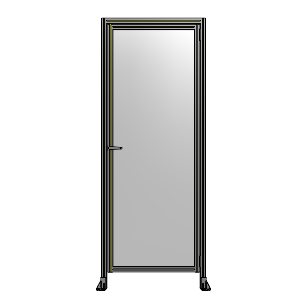 G2-2400-0920-0150-EYPTK DOOR WITH HEADER, HANDLE WITH INTERNAL EGRESS ON LEFT 2400MM X 920MM 1/4" POLYCARBONATE, AS A KIT