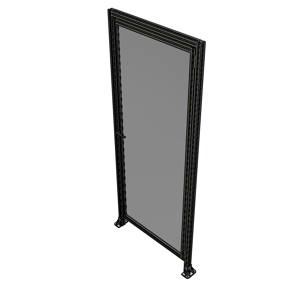 G2-2400-1000-0150-EYPTA DOOR WITH HEADER, HANDLE WITH INTERNAL EGRESS ON LEFT 2400MM X 1000MM 1/4" POLYCARBONATE, ASSEMBLED