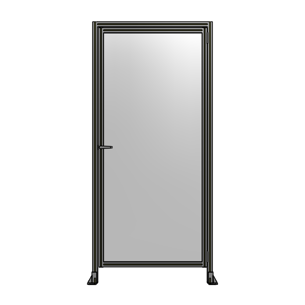 G2-2400-1100-0150-EYPTA DOOR WITH HEADER, HANDLE WITH INTERNAL EGRESS ON LEFT 2400MM X 1100MM 1/4" POLYCARBONATE, ASSEMBLED