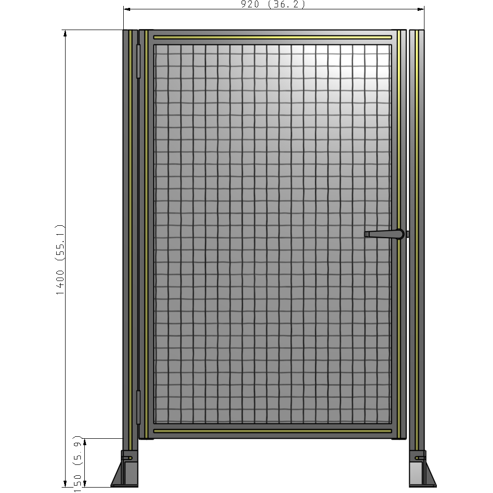 G5-1400-0920-0150-EYMTK DOOR-ROBUST FRAME, HANDLE/INTERNAL EGRESS ON RIGHT 1400MM X 920MM 1" MESH, AS A KIT