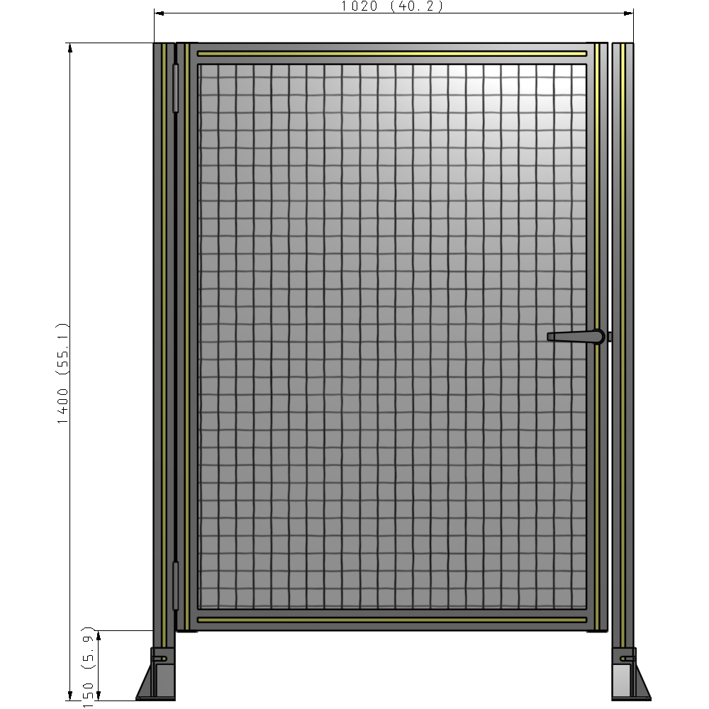 G5-1400-1020-0150-EYMTA DOOR-ROBUST FRAME, HANDLE/INTERNAL EGRESS ON RIGHT 1400MM X 1020MM 1" MESH, FULLY ASSEMBLED