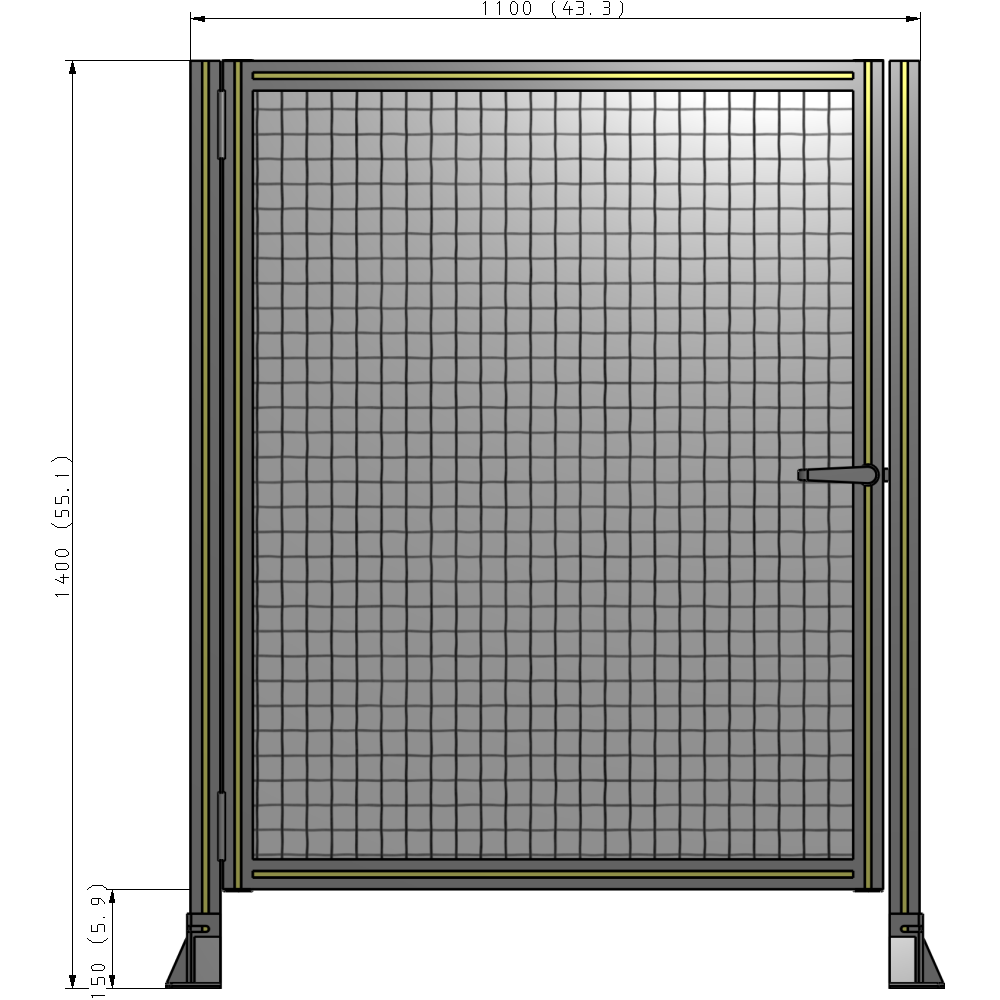 G5-1400-1100-0150-EYMTK DOOR-ROBUST FRAME, HANDLE/INTERNAL EGRESS ON RIGHT 1400MM X 1100MM 1" MESH, AS A KIT